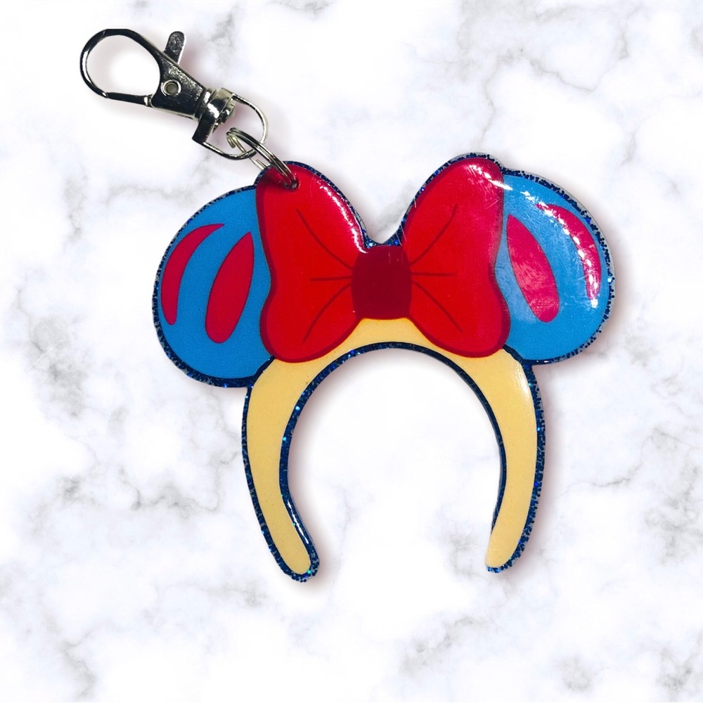 3in Snow White Minnie Ears Keychain